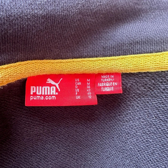 PUMA ~ Women’s Long Sleeve Bold Yellow Zipper Cotton Sweat Shirt Size M - Picture 3 of 10